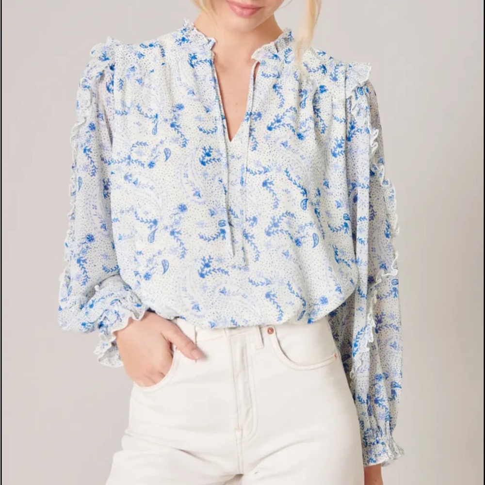 Sugarlips Paisley Balloon Sleeve Blouse
